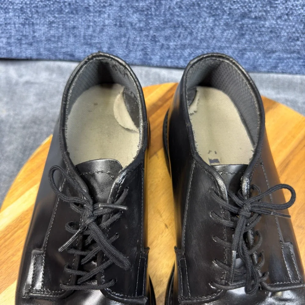 Bates Oxford Shoes Mens 10 D Black Leather Regular Fit Lace Up Uniform Vibram